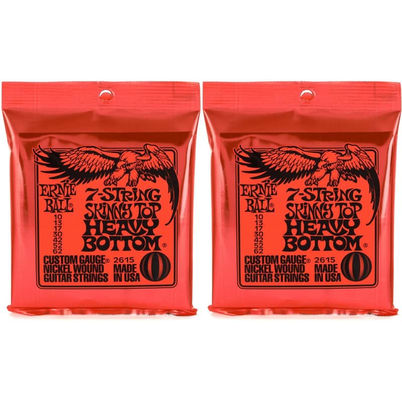 Ernie Ball 2615 Skinny Top Heavy Bottom Slinky Nickel-wound Electric Guitar String 7-string (2-Pack) image 1