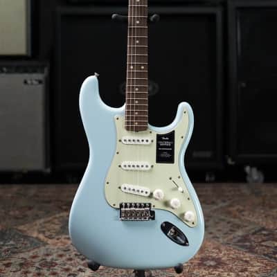 Fender Limited Edition Vintera II Road Worn '60s Stratocaster Electric Guitar - Sonic Blue with Hardshell Case image 3