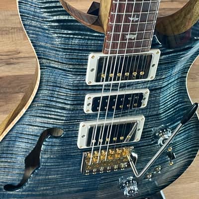 PRS 40th Anniversary Special Semi-hollow 22 Limited Edition Electric Guitar - Faded Blue Whale (Natural Back) image 3