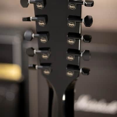 Taylor 250ce Plus BLK Bajo Quinto Acoustic/Electric Guitar - Black with Aerocase - Factory Demo image 6