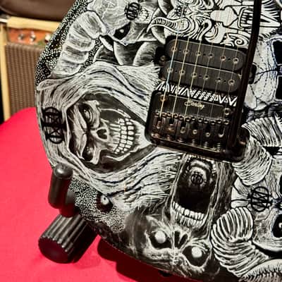 Sterling JP50 by Music Man “ Custom Al’s Paint SKULLS “ 2026 - Satin Black & Silver image 11