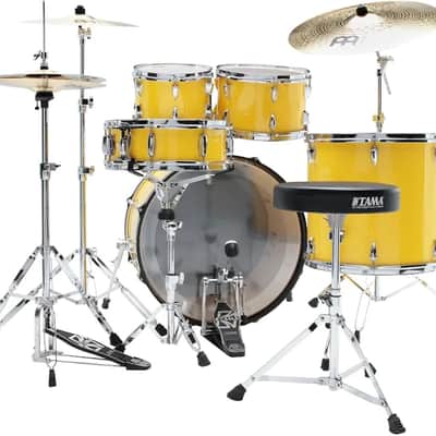 Tama Imperialstar IE52C 5-piece Complete Drum Set with Snare Drum and Meinl Cymbals - Electric Yellow image 3