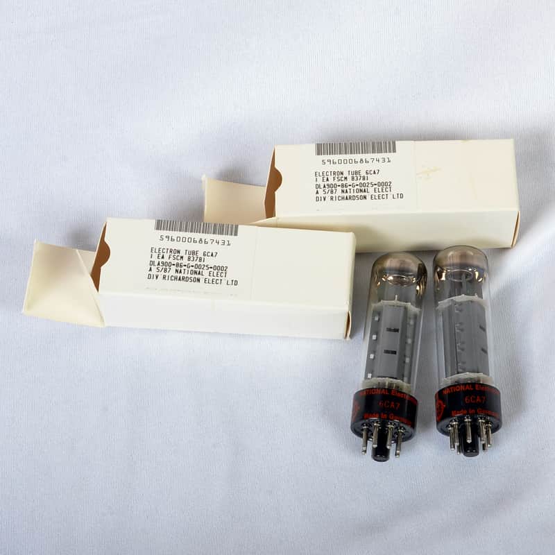 Matched Pair – National Electronics EL34 Power Tubes – Made in Germany image 1