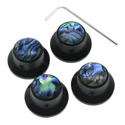 Les Paul Black Abalone Top Hat Metal Bell Knobs with Screw (Set of 4) image 1