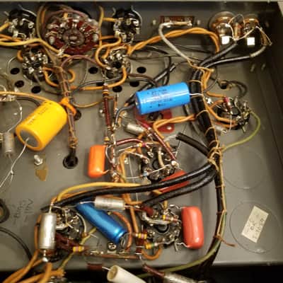 Thordarson Early T-31W25A 25 Watt Tube PA Amp 6L6 push pull T31W25A 31W25A 1946 - Grey wrinkled paint image 22