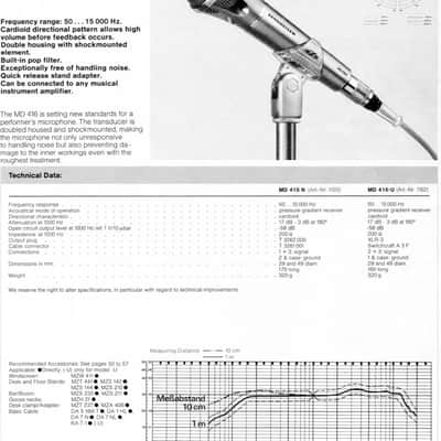 Vintage Sennheiser MD 416 N mint dynamic microphone image 11