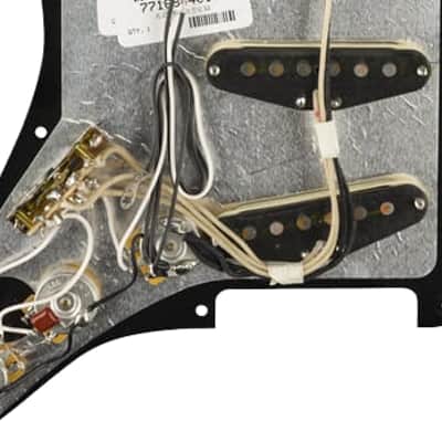 Fender Pre-Wired Strat Pickguard, Original '57/'62 SSS, Black 11 Hole PG image 9
