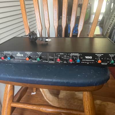dbx 166 2-Channel Dynamics Processor with sidechain input. Includes Rack mount bolts/washers. Ex-Church, looks new image 1