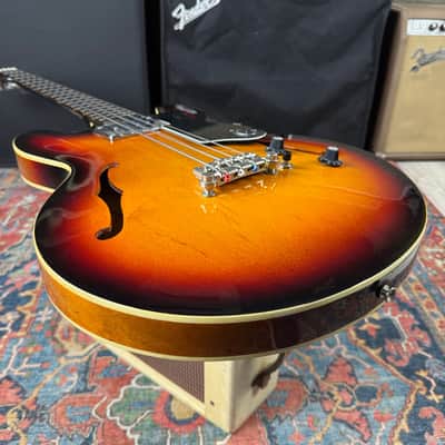 Epiphone Rivoli Reissue Short Scale Semi-Hollow Bass Mudbucker Transducer - 1996 image 17