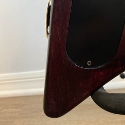 Custom Offset V Bass P/J Pickups with Precision Neck Translucent Dark Red/Maroon Sunburst image 8