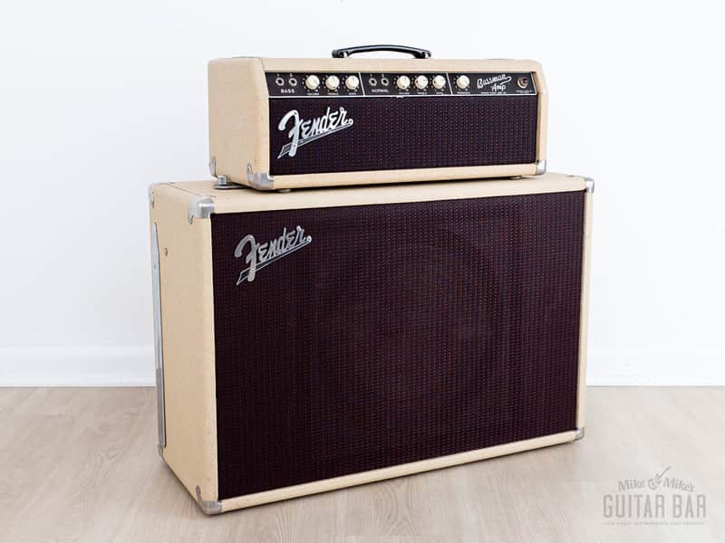 1961 Fender Bassman 6G6 Blonde Brown Panel Vintage Piggyback Tube Amp 1x12 Tone Ring w/ Oxford 12M6, Victoria Covers image 1
