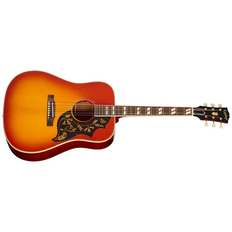Epiphone ECHBR0HSGH 1960 Hummingbird Reissue Acoustic/Electric Guitar with Hardshell Case - Heritage Cherry Sunburst