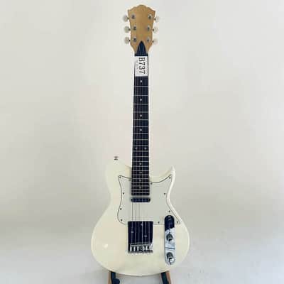 Washburn White Warrior Mini Electric Guitar, Solid Basswood Body with Maple Neck, Rosewood Fretboard image 5
