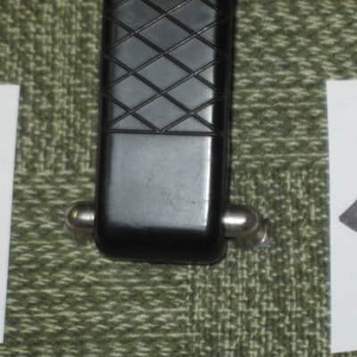 lite use (one mounting piece is broken) genuine Vox Black Plastic Dogbone Style Guitar Amplifier Handle with VOX logo and Diamond Pattern [Black hard - but flexible Plastic /  Metal Nickel mounting pieces (1 mounting piece is broken) + screws (from 2000) image 4