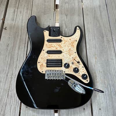 N/A Brand unbranded loaded fender squier Stratocaster Strat body project - Rail pickups Black image 1