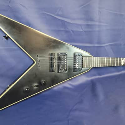 B.C. Rich Junior V Electric Guitar w/Flying V Hardshell Case (Satin Black) image 1