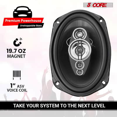 5Core 6x9 Car Speaker 800W Pair 4Ohm 4 Way Coaxial Speaker Audio w Super Tweeter Universal Fit image 3