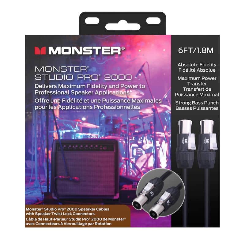 Monster Studio Pro 2000, Speaker 6 ft/1.8m - Speak-On (600508) - Black image 1