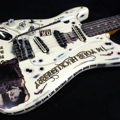Custom Painted and Upgraded Fender Squier Standard (LH) Strat - Aged and Relic'ed With Graphics image 13