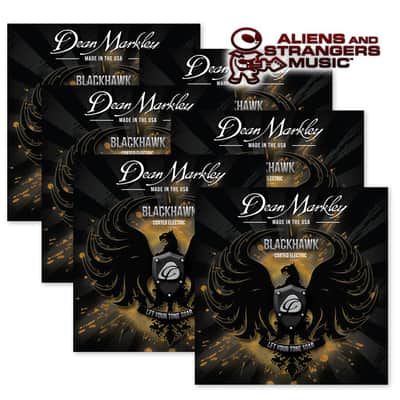 6 Sets! Dean Markley 8000 Blackhawk Coated Light Electric Guitar Strings — 9-42 image 1