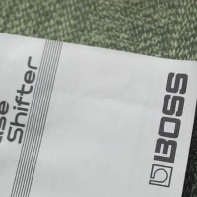 used (less than lite average wear) genuine Boss Owner's Manual for PH-3 Phase Shifter (NO: pedal / other items) 2000s (copyright year 2002) white matte paper / black print & graphic [5 inches across (unopened), 3 & 1/2 inches high] 32 pages cover to cover image 3