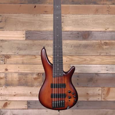 Ibanez SR506A 6-String Bass Mahogany Brown Burst Low Gloss image 4