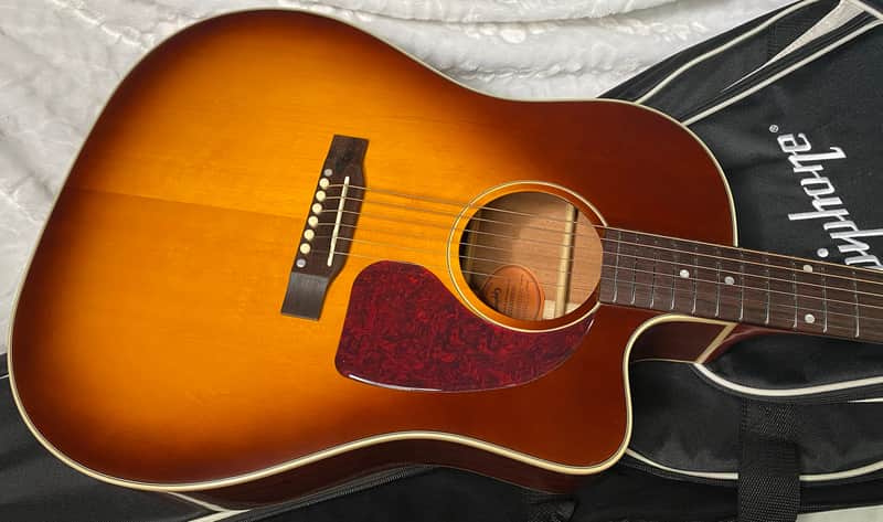 NEW! Epiphone Inspired by Gibson J-45 Standard EC Acoustic-Electric Guitar - Honeyburst - 5.5lbs - Gig Bag - Authorized Dealer - G07108 image 1