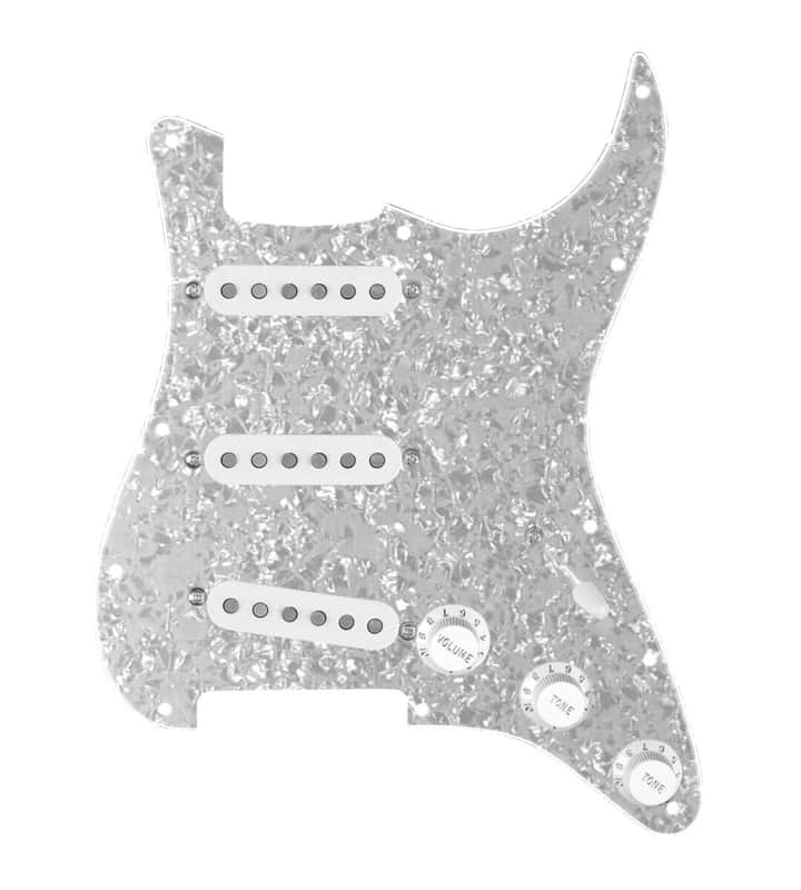 920D Custom Texas Vintage Stratocaster 5 Way Pre Wired Loaded Pick guard  White Pearl / White image 1