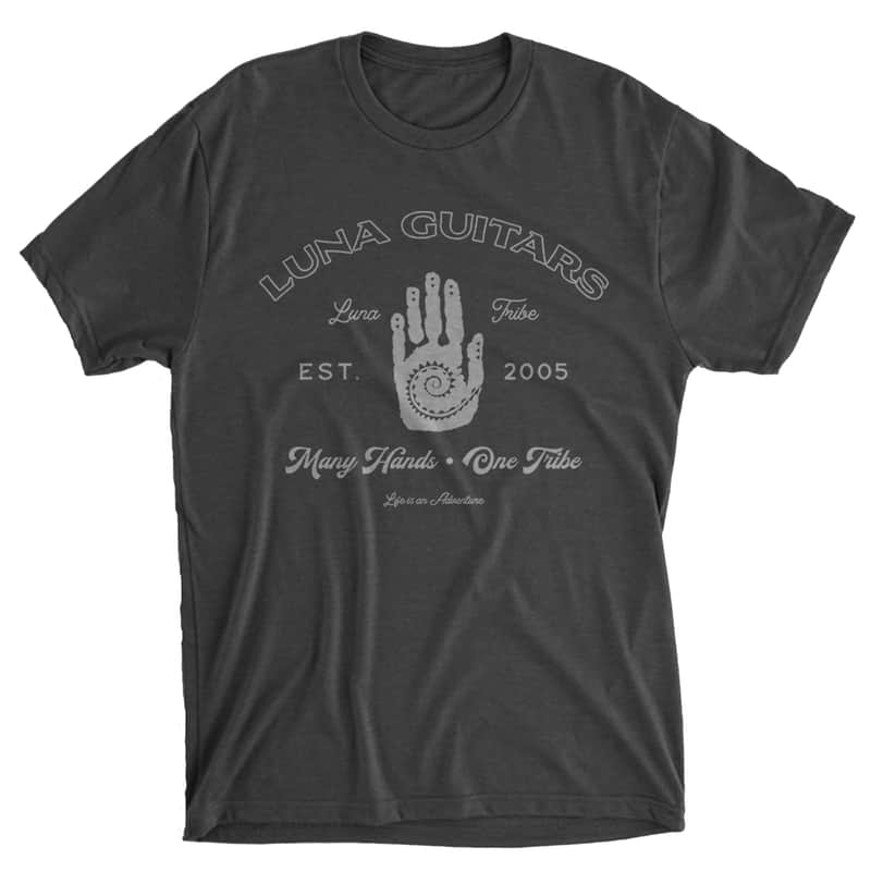 Mint Luna Guitars Luna Tribe Charcoal T-Shirt, L image 1