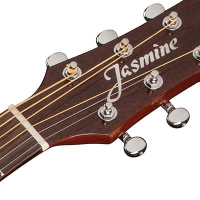 Jasmine JD37CE-NAT Dreadnought Venetian Style Cutaway Solid Spruce Top 6-String Acoustic-Electric Guitar image 7