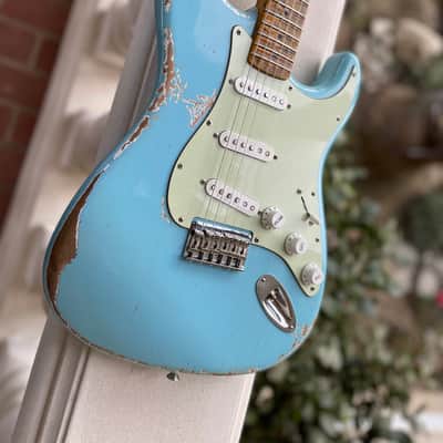 MJT Stratocaster Hardtail with Fender Jimi Hendrix Neck “Daphne Blue Heavy Relic” image 2