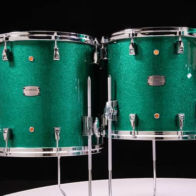 Yamaha Absolute Hybrid Maple 5pc 10/12/14/16/22 Jade Green Sparkle image 6