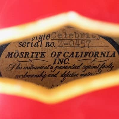 1960s Mosrite Celebrity Vintage 25" Short Scale Hollowbody Bass Cherry, USA-Made image 6