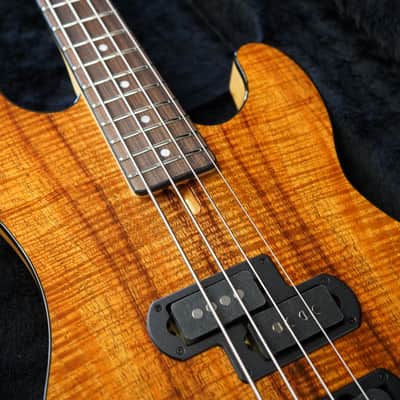 Schecter USA CUSTOM SHOP Michael Anthony Koa Top 4-String Electric Bass Guitar w/ Black Tolex Hard Case image 5