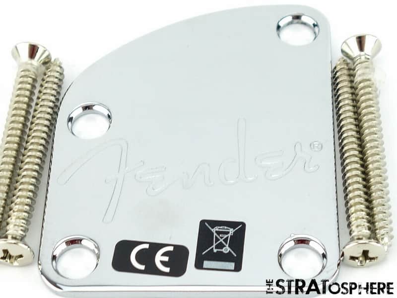 Fender Deluxe Thinline Telecaster Tele Contour NECK PLATE Guitar Parts Chrome image 1