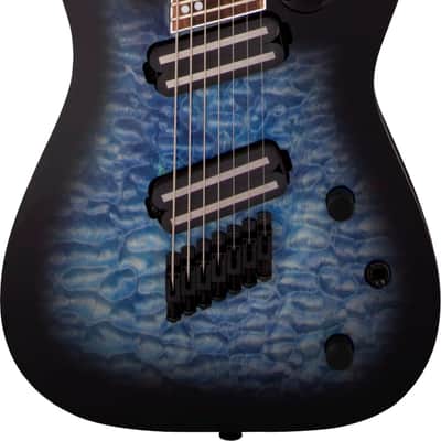 Jackson X Series Soloist Arch Top SLATX7Q MS Electric Guitar. Laurel FB, Multi-Scale, Transparent Blue Burst image 9