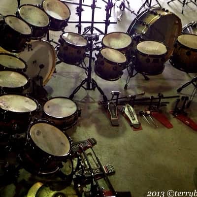 Terry Bozzio's DW 1990s - 20 Piece Tamo Ash – Jeff Beck, Mick Jagger, Stevie Ray Vaughan Drum Set. Signed! image 10