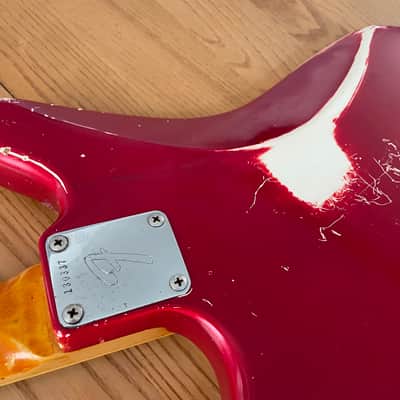 Fender MIJ JM66B Jazzmaster 1990's Candy Apple Red Nitro Relic Duncan Antiquities Spitfire Wide Bevel Pickguard image 14