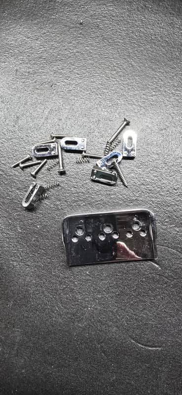 6 String Fixed Brass Electric Guitar Bridge Chrome image 1