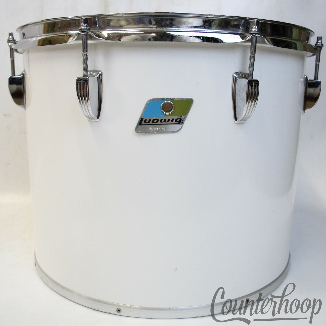 Ludwig 15x12"Concert/Tenor Tom Drum White Cortex Wrap Vintage 70s Blue/Olive B/O — main photograph