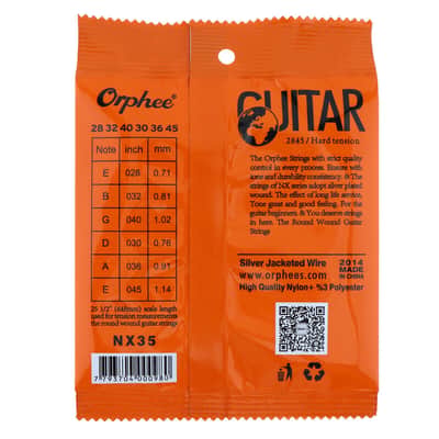 10 Sets Orphee NX35 Nylon Classical Guitar Strings Nylon Core Wire Hard Tension image 3