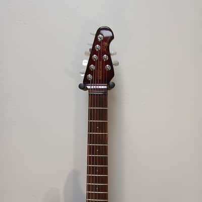 2005 Ernie Ball Music Man JP7 Piezo - Pearl Red Burst Color - w/ Original Hard Shell Case image 7