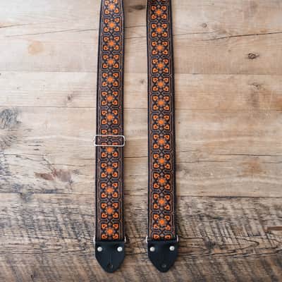 Vintage Brown & Orange 60s/70s Hippie Guitar Strap / Handmade in the UK / Case Candy image 3