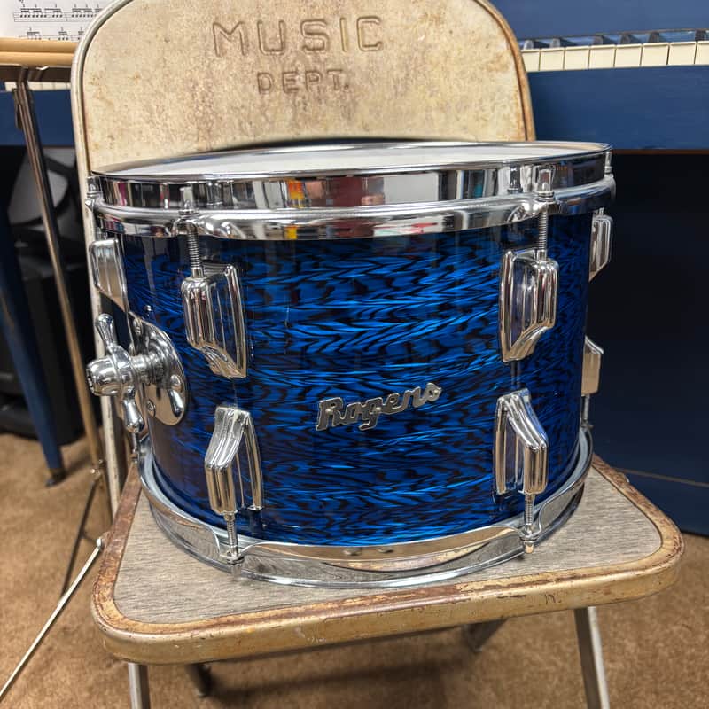 Rogers PowerTone 12" tom early 1970s - Blue Onyx NICE! image 1