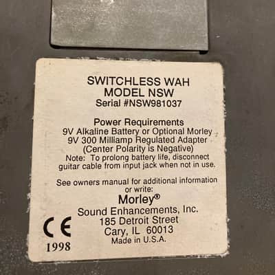 Morley NSW Switchless Wah Guitar Effects pedal in original box image 3
