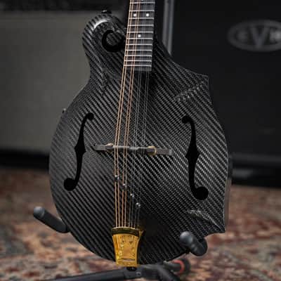 KLOS Full Carbon F-Style DAE EQ Acoustic/Electric Mandolin - Gold Hardware with Fiberglass Hardshell Case image 3