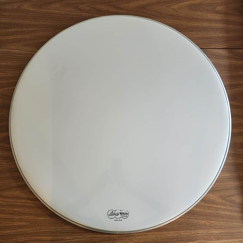 NOS Ludwig Weathermaster 30" Bass Drum Head Smooth White 1960s Script Cloud Stamp image 1