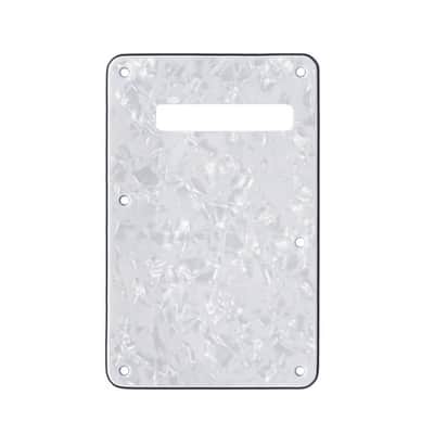 Left Handed Strat Stratocaster Electric Guitar Back Plate Trem Tremolo cover USA MEX FIT - White image 3