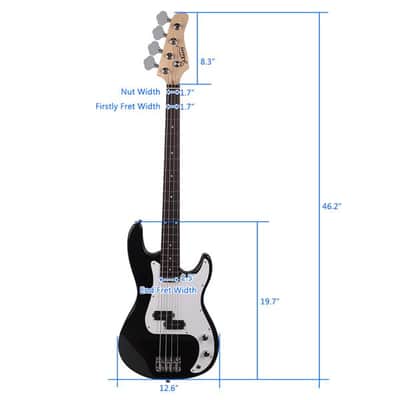 Glarry GP Electric Bass Guitar Set Black image 7