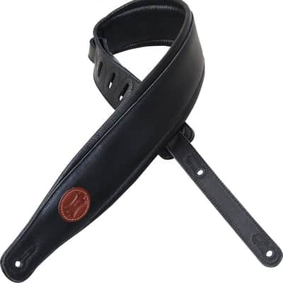 Levy's Leathers MSS2-BLK Garment Leather Guitar Strap,Black image 1